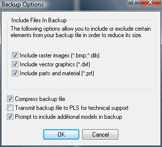 Backup Options Dialog