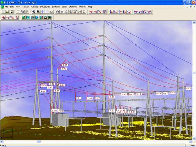 Conductor to Substation Structures and Bus Clearances - Click to see larger image.