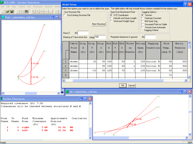 Substation Slack-Span Roll Clearances - Click to see larger image.