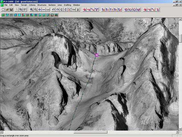 DEM derived surface model with DOQ drape.