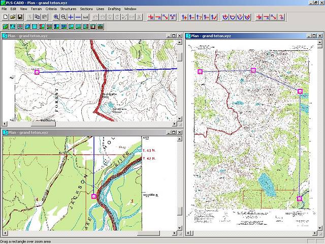 Line Route Superimposed on USGS DRG Quad Sheet