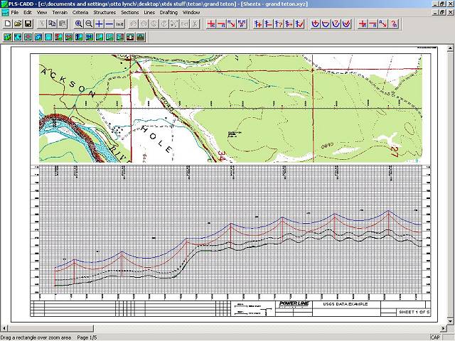 P&P sheet with profile from USGS DEM and plan view from USGS DRG