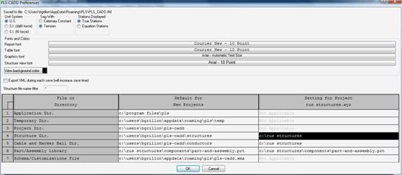 PLS-CADD Preferences