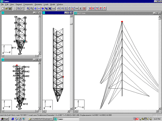 Screen shot showing rapid development of large guyed mast