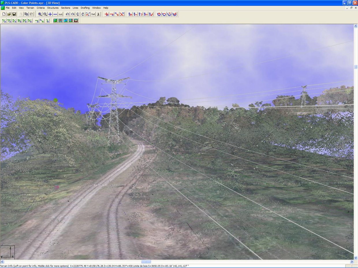 Colorized LiDAR scene with aerial photo overlay